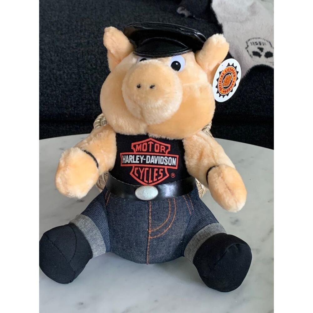 Vintage 1998 Harley Davidson Biker Hog Plush 10"